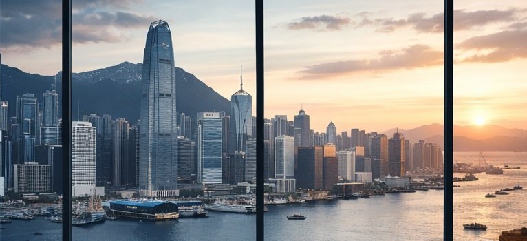 Hong Kong harbour and city skyline